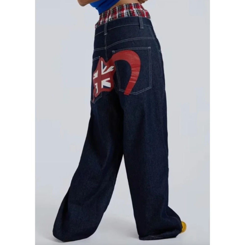 Jaded London Comet Colossus Wide Leg Dark Wash Jeans Oversized Baggy Size 28